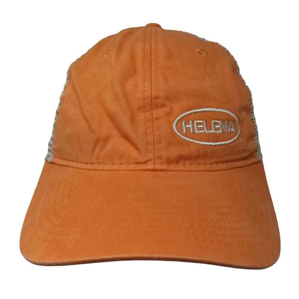 Helena Trycera Snap Back Trucker Hat Orange OSFM Adjustable Mesh Back OC